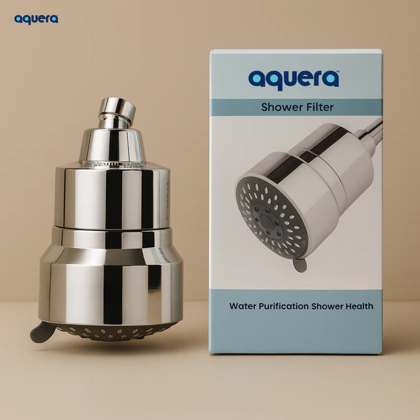 Aquera Shower Head Filter for Hard Water Softening & Chlorine Removal – Healthier Showers, Naturally